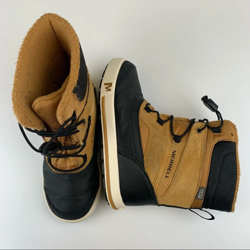 Merrell Snow Bank Boots 2.0 Waterproof Insulated Brown Quicklace Youth 2 - Picture 1 of 8